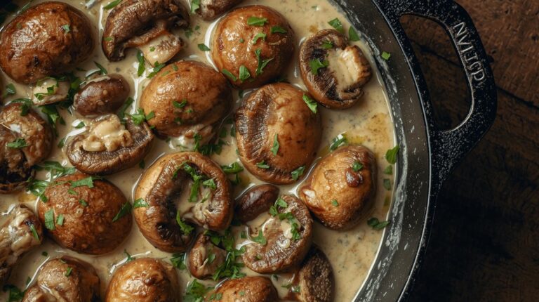 Eine cremige Pilzpfanne